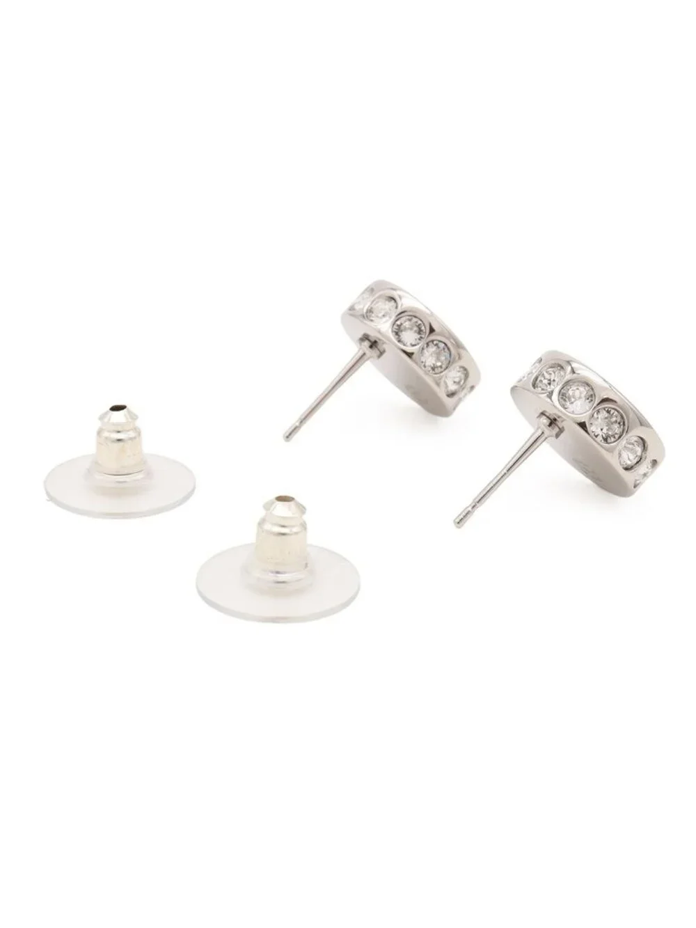 Chanel CC Logo Stud Earrings Round